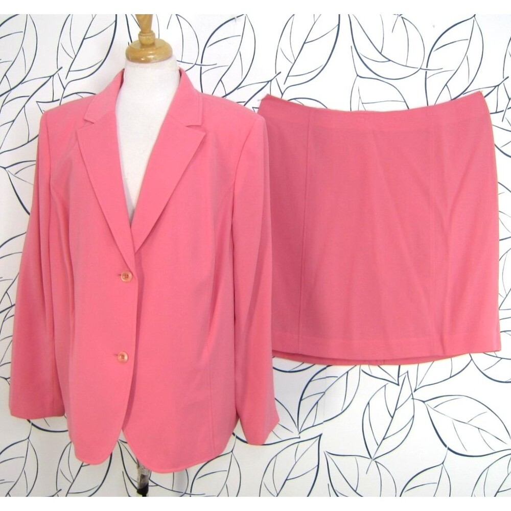 Casual Corner ANNEX Pink 2-Piece Skirt Suit Women's Size 20W Lined New!